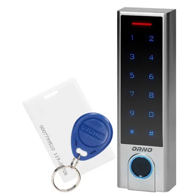 Produktbild von ORNO Zahlenschloss mit Proximity-Karten- und Schlüsselanhängerleser, Fingerabdruck und Bluetooth, 125 kHz, IP68 (OR-ZS-826)