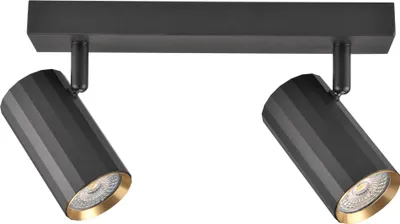Obrázok produktu pre Bodové svietidlo NICEA čierno-zlaté 2xGU10x10W hliníkové rozmery: 10x26x5,5 cm IP20 Polux