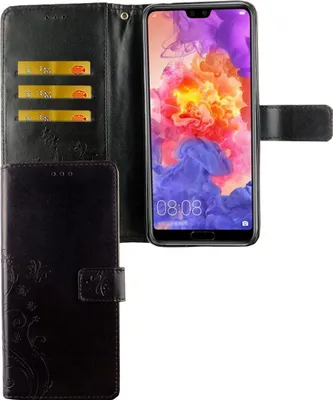 Produktbild von Huawei P20 Pro Handy Hülle Schutz-Tasche Cover Flip-Case Kartenfach Schwarz