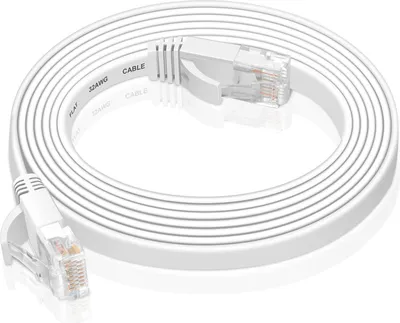 Produktbild von VERCO 30m CAT 6 Netzwerkkabel Patchkabel Flachkabel RJ45 PC LAN Kabel Ethernet Flach Weiss