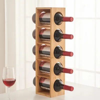 Immagine prodotto di Portabottiglie in bambù con 5 scomparti per bottiglie di vino