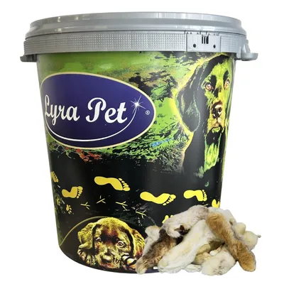 Produktbild von 5 kg Lyra Pet® Kaninchenpfoten mit Fell in 30 L Tonne