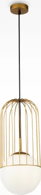 Immagine prodotto di Lampada a sospensione, metallo, vetro color oro, attacco E27
