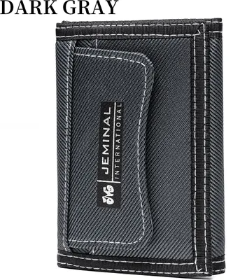 Produktbild von JEMINAL Geldbörse Hellgrau – Dicke Wallet ohne Reißverschluss | Kompakte Geldbörse mit vielen Fächern für Damen & Herren