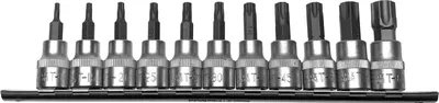 Image de 11 x jeu d'embouts à douilles TORX profil T T10- T60 Inserts sur barrette à douilles 3/8