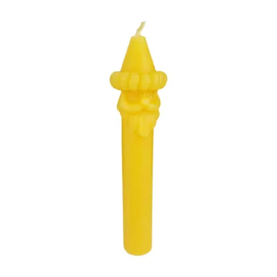 Produktbild von Bienenwachskerze Weihnachtsmann als Stabkerze 13 cm mit mildem Honigduft handgegossen