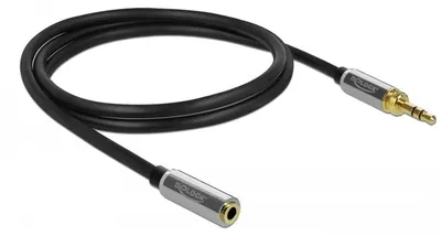 Obrázek produktu pro DeLOCK 85779, 3.5mm, Samec, 3.5mm, Samice, 0,5 m, Černá, Šedá