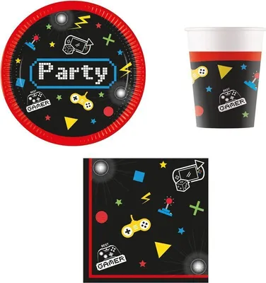 Produktbild von Gaming Party Partyset zum Kindergeburtstag 52 tlg.