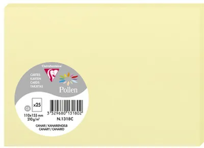 Produktbild von Clairefontaine Karte C6 Pollen 210g kanariengelb