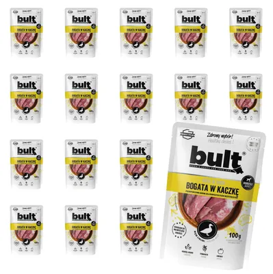 Produktbild von Bult | Feuchtigkeitsspendendes Futter für Hunde mit Ente - 20x100g - 75% Fleisch - Ohne Künstliche Zusätze