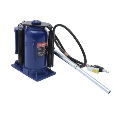 Zdjęcie produktu dla Hydrauliczny podnośnik pneumatyczny z ręczną pompą pneumatyczną 20-tonowy, wytrzymały podnośnik do naprawy przyczep samochodowych (niebieski)