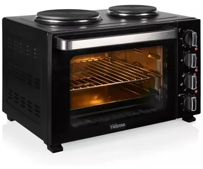 Produktbild von Tristar OV-3670, 35 l, Schwarz, Freistehend, Drehregler, Stahl, 230 °C
