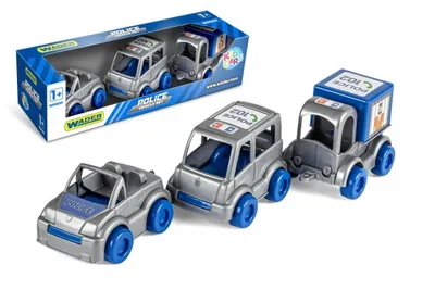 Produktbild von Wader Kid Cars 3 Polizeifahrzeuge im Schaukarton,60024