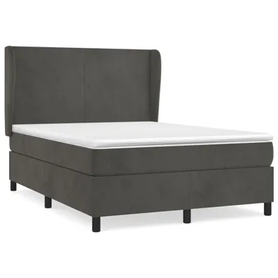 Produktbild von vidaXL Boxspringbett mit Matratze Dunkelgrau 140x200 cm Samt