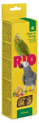 Imagen del producto de Rio Snacks para loros con miel y frutos secos, 2 unidades de 90 gramos