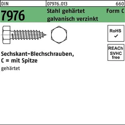 Produktbild von Reyher  7976-C Blechschraube 5,5 x 25 Sechskantkopf verzinkt (250 Stück)