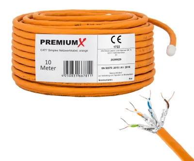 Produktbild von PremiumX 10m CAT 7 Netzwerkkabel Simplex LAN Kabel Ethernet Datenkabel