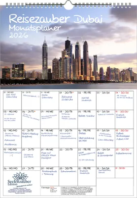 Produktbild von Reisezauber Dubai Planer DIN A3 Kalender für 2026 Landschaft Reise Tiere Urlaub - Seelenzauber