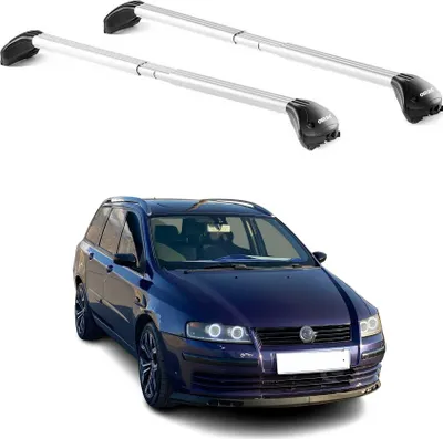 Image de Barres de toit pour Fiat Stilo Wagon 2001-2010 5P Gris Argenté 2 pièces ABE