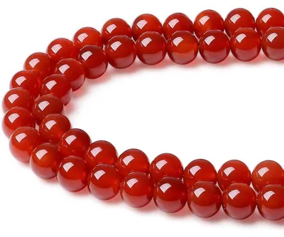 Produktbild von Karneol Perlen zum Auffädeln 8mm Naturstein Rund ca. 47 Stück DIY Schmuck Basteln