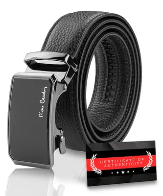 Obrázek produktu pro Pánský kožený pásek Pierre Cardin, černý, automatická spona, délka 120 cm