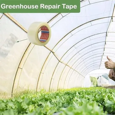 Zdjęcie produktu dla Taśma klejąca przezroczysta folia pe do naprawy szklarni plandek 50MM