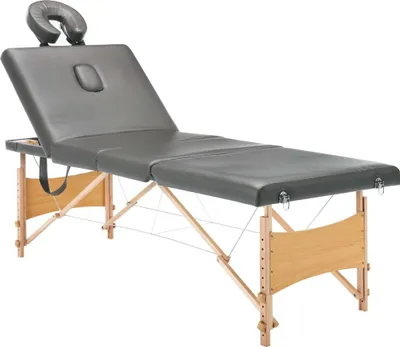 Produktbild von vidaXL Massageliege 4-Zonen Holzgestell Anthrazit 186x68 cm