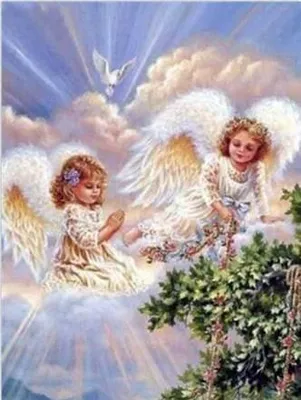 Immagine prodotto di Mosaico di diamanti "Due angeli nel cielo", 30 x 40 cm, Diamanti creativi