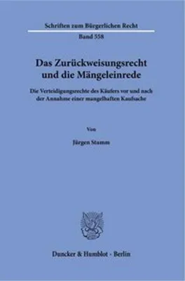 Obrázok produktu pre Das Zurückweisungsrecht und die Mängeleinrede.
