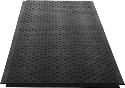 Image de SucceBuy Bordure pour sol de garage, Male, set de 15 pièces, bordures de sol de garage modulaires imbriquées en PP, compatibles avec les tapis de garage 6-Lock, noir