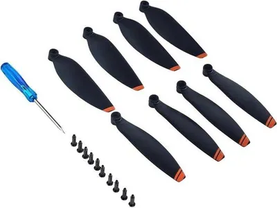 Image de Allecto Plus - Kit de rechange pour hélices de drone - Accessoires pour DJI Mavic MINI 2/SE - Noir et orange - 2 paires - Avec hélices et tournevis