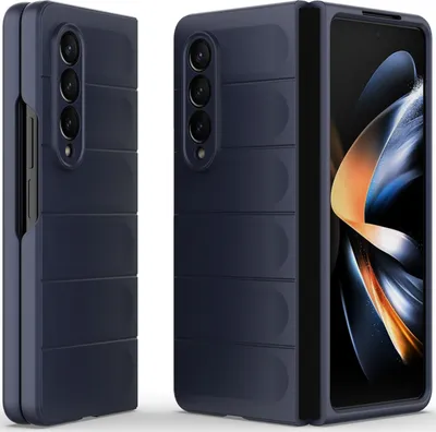 Produktbild von Handyhülle für Samsung Galaxy Z Fold 4 5G Hartes PC Matt Stossfest Anti-rutsch Hülle Dunkelblau