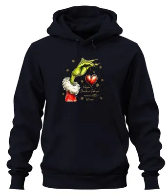 Produktbild von Grinch Heart Ornament Maybe Christmas means a little bit Hoodie Kapuzenpullover, Navy, 3XL