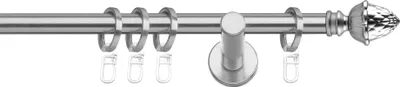 Produktbild von SN Deco Gardinenstange Nantes, 19 mm, 1-läufig, Stahl, Komplett-Set mit Ringen, Auflageträger, 480 cm, edelstahl optik