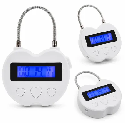 Produktbild von Digitales Timer Schloss mit LCD Display, wiederaufladbares Zeitschloss mit 99 Stunden Countdown, Zeitsteuerung für Selbstkontrolle und Training