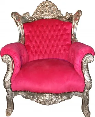 Produktbild von Casa Padrino Barock Sessel "Al Capone" Pink/Silber