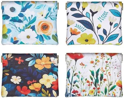 Productafbeelding van Portemonnee Klein - Mini-portemonnee 4 Stuks - Veelkleurig Leer - Compact Formaat 12 x 11 cm - Druksluiting - Draagbaar - Muntportemonnee