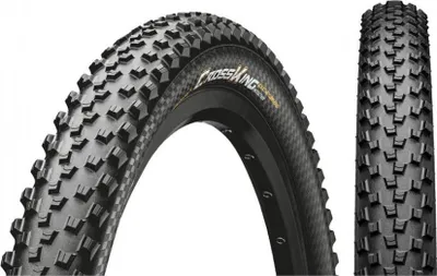 A close-up studio shot of a bicycle tire.