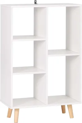 Produktbild von Weiße Cube Bücherregal - Aufbewahrungsorganisator - Displayregal - Platzsparendes Design - Stabil und sicher - Moderne Ästhetik - 60 cm x 95 cm x 30 cm