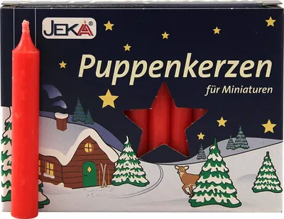 Produktbild von Puppenkerzen groß, rot 20 Stück, 10x65mm
