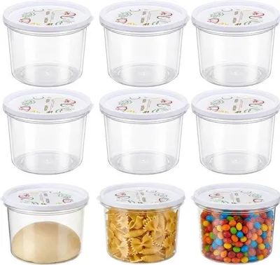Productafbeelding van Pizzaballenbox met deksel, 9 stuks, pizzadeegbox voor gisting, 700 ml