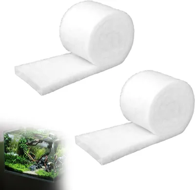 Produktbild von Aquarium Filterwatte 200 x 12 x 3 cm, 2 Stücke, dicke Filterschwämme für Aquarium