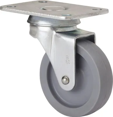 Obrázek produktu pro Otočné kolečko s deskou a hladkou osou, šedé, maximální nosnost 22 kg, ø 4 cm