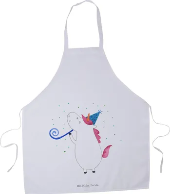Produktbild von Mr. & Mrs. Panda Schürze Einhorn Party - Weiß - Geschenk, Club, Küchenschürze, Geburtstag, Fest, Küchenzubehör, Unicorn, Einhörner, Grillmeister, Grill, Kochschürze