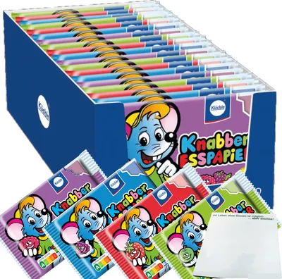 Produktbild von Küchle Knabber Esspapier 4-farbig verschiedene Geschmäcker VPE (625g Packung) + usy Block