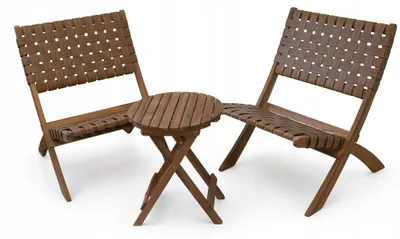 Zdjęcie produktu dla Zestaw mebli ogrodowych 2 os balkon stół 2x krzesła Avora akacja premium