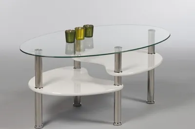 Obrázek produktu pro Couchtisch >Panty< in weiß, Glas, Edelstahl, MDF - 90x42x55cm (BxHxT)