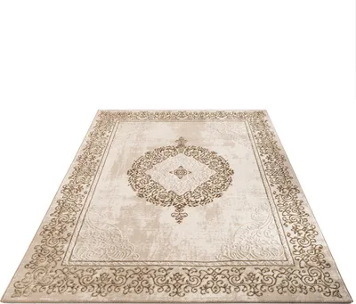 Immagine prodotto di Tappeto soggiorno camera da letto a pelo corto vintage orientale motivo astratto beige bianco dimensioni 160x220 cm