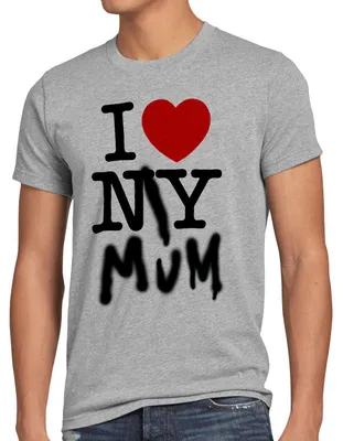 Produktbild von A.N.T. I Love My Mum T-Shirt Herren new york amerika ny muttertag usa herz