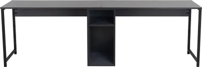 Immagine prodotto di Scrivania doppia in legno - 240 x 60 x 74 cm - Antracite/Nero